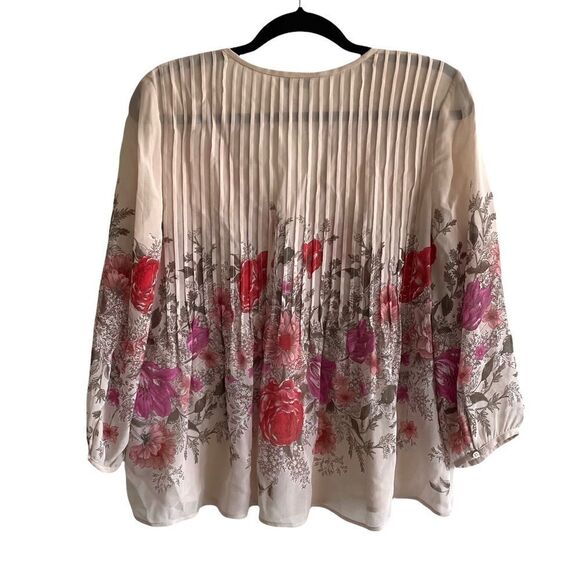 JOIE Silk Floral Print Blouse Blush Pink XS - Picture 8 of 10